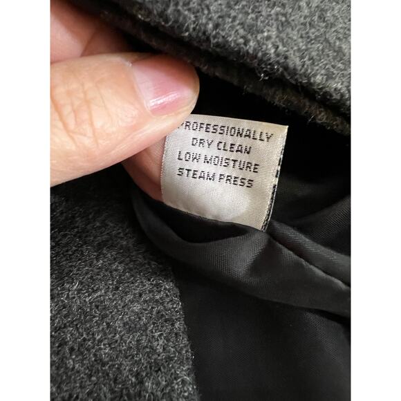 Wool X-Large Peacoat Anchor Button Vintage 90's Y2K Double Breasted Gray XL USA - Picture 5 of 11